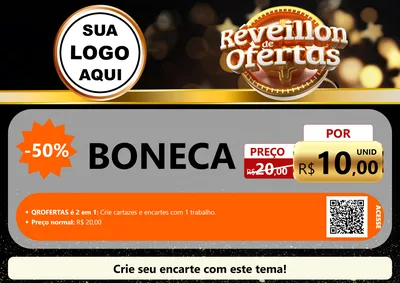 Modelo de Cartaz para Cartaz A4 Horizontal com o tema Réveillon de Ofertas para Brinquedos