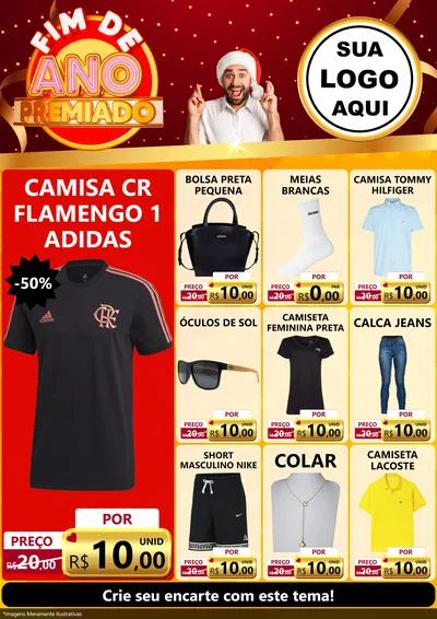 Modelo de Encarte para Encarte A4 Vertical com o tema Fim de Ano Premiado para Roupas e acessórios