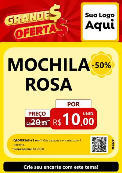 Modelo de Cartaz para Cartaz A4 Vertical com o tema Grandes Ofertas para Papelaria