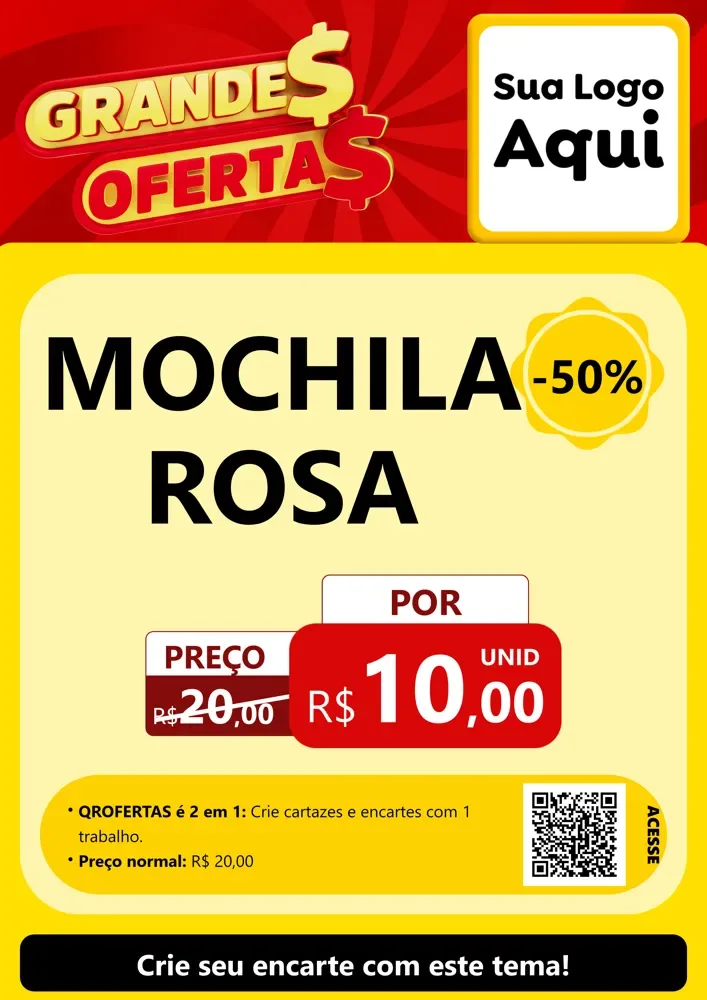 Modelo de Cartaz para Cartaz A4 Vertical com o tema Grandes Ofertas para Papelaria