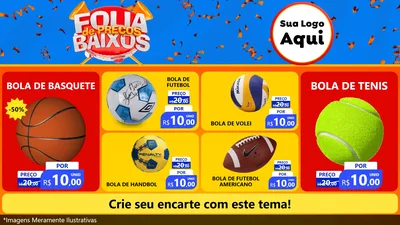 Modelo de TV para TV Horizontal com o tema Folia de Preços Baixos para Artigos Esportivos
