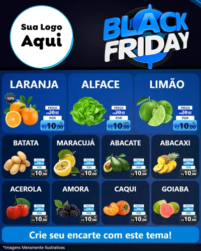 Modelo de Rede Social para Feed Instagram com o tema Black Friday para Hortifrúti