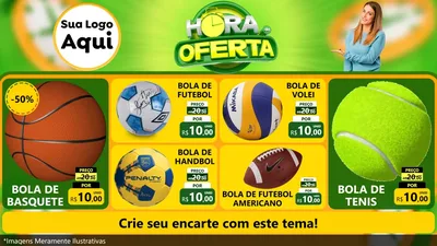 Modelo de TV para TV Horizontal com o tema Hora da Oferta para Artigos Esportivos