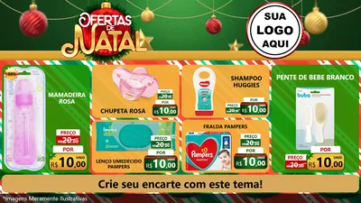 Modelo de TV para TV Horizontal com o tema Ofertas de Natal para Bebês