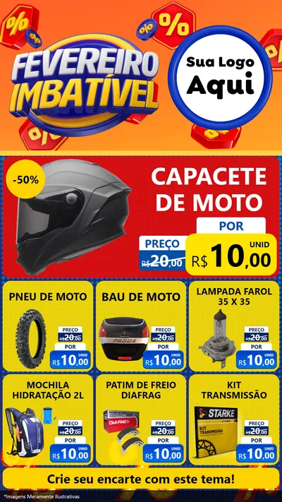 Modelo de Rede Social para Stories com o tema Fevereiro Imbatível para Moto peças