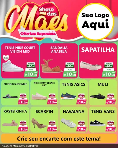 Modelo de Rede Social para Feed Instagram com o tema Show das Mães - Ofertas Especiais para Calçados