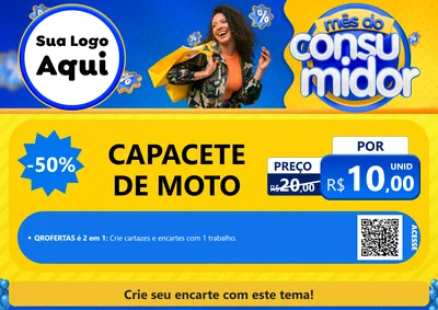 Modelo de Cartaz para Cartaz A4 Horizontal com o tema Mês do Consumidor para Moto peças