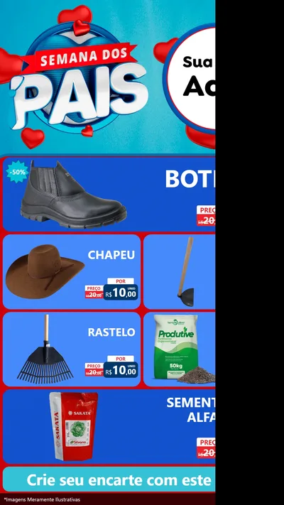 Modelo de TV para TV Vertical com o tema Semana Dos Pais para Agropecuária