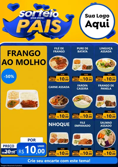 Modelo de Encarte para Encarte A4 Vertical com o tema Sorteio Dia dos Pais para Restaurante