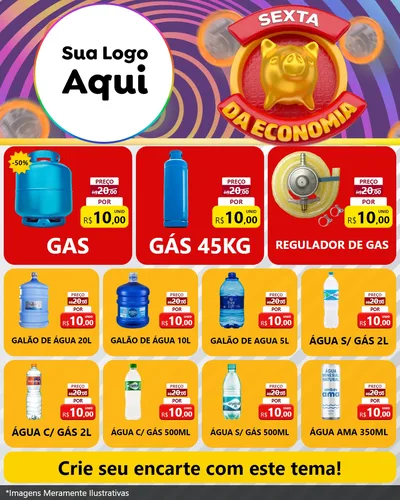 Modelo de Rede Social para Feed Instagram com o tema Sexta da Economia para Água e gás