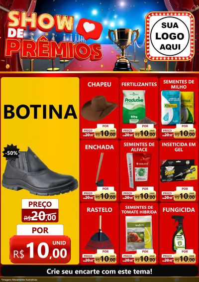 Modelo de Encarte para Encarte A4 Vertical com o tema Show de Prêmios para Agropecuária