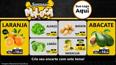 Modelo de TV para TV Horizontal com o tema Semana Maluca para Hortifrúti