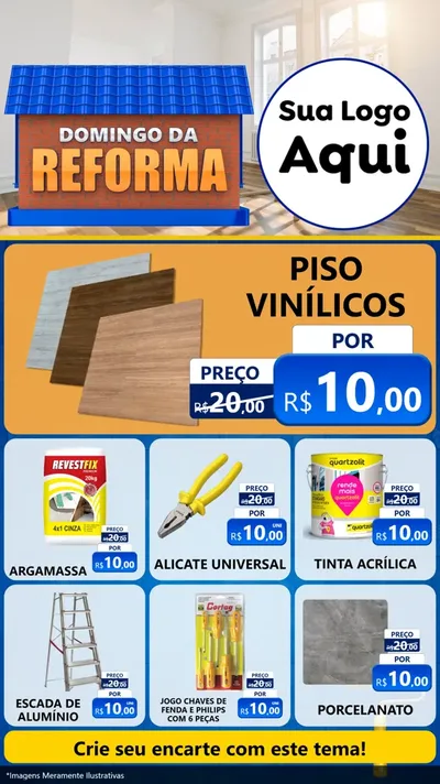 Modelo de Rede Social para Stories com o tema Domingo da Reforma para Material para Construção