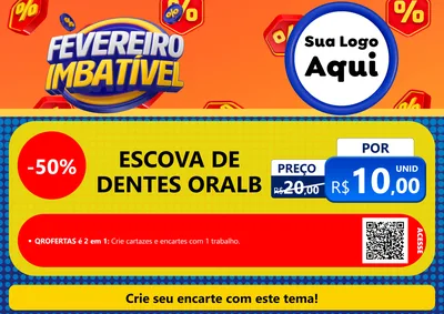 Modelo de Cartaz para Cartaz A4 Horizontal com o tema Fevereiro Imbatível para Higiene Pessoal