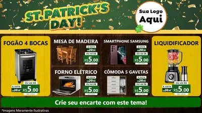 Modelo de TV para TV Horizontal com o tema St Patriks Day para Móveis e Eletro