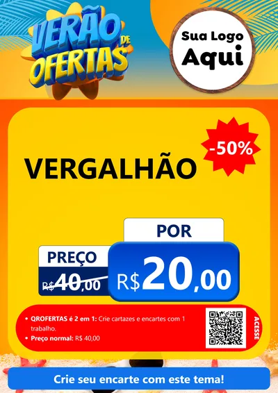 Modelo de Cartaz para Cartaz A4 Vertical com o tema Verão de Ofertas para Ferragens