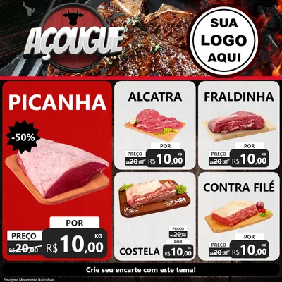 Modelo de Rede Social para Feed Facebook com o tema Açougue para Açougue