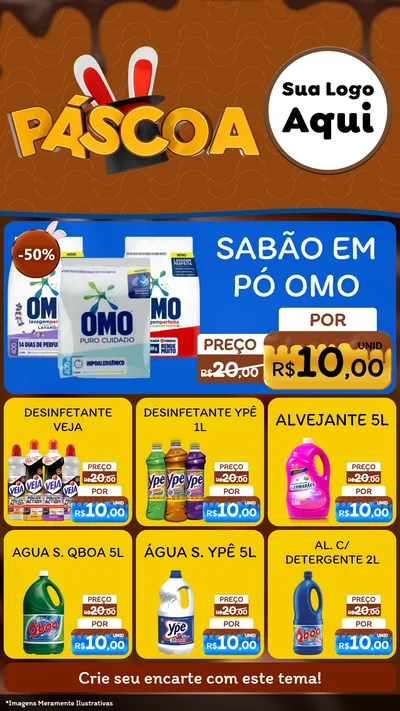 Modelo de Rede Social para Stories com o tema Páscoa para Produtos de Limpeza