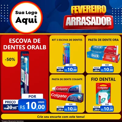 Modelo de Rede Social para Feed Facebook com o tema Fevereiro Arrasador para Higiene Pessoal