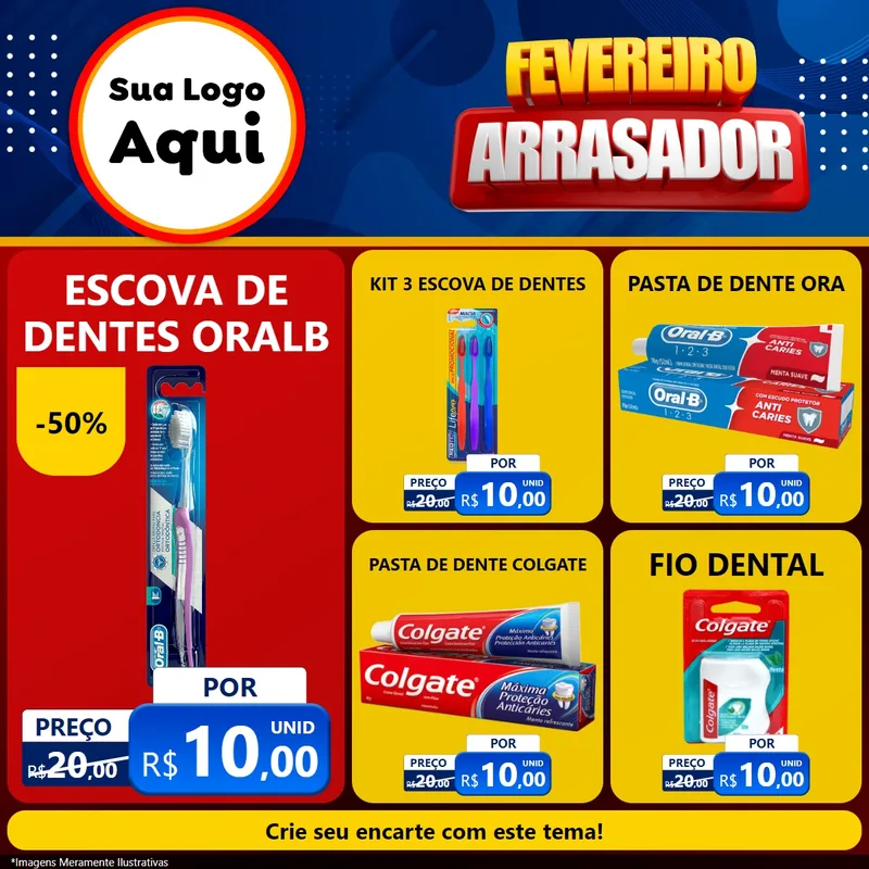 Modelo de Rede Social para Feed Facebook com o tema Fevereiro Arrasador para Higiene Pessoal
