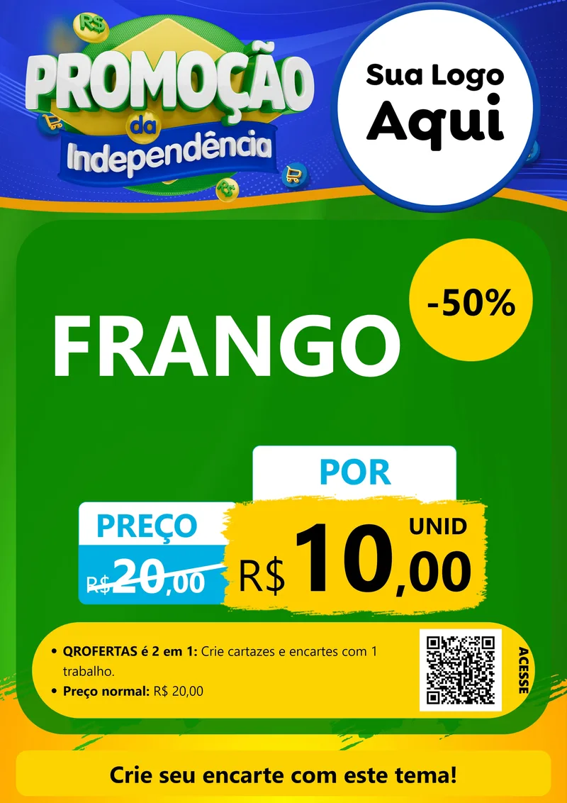 Modelo de Cartaz para Cartaz A4 Vertical com o tema Promoção da Independência para Assados