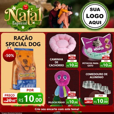 Modelo de Rede Social para Feed Facebook com o tema Natal Especial para Pet Shop