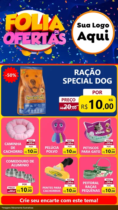 Modelo de Rede Social para Stories com o tema Folia de Ofertas para Pet Shop