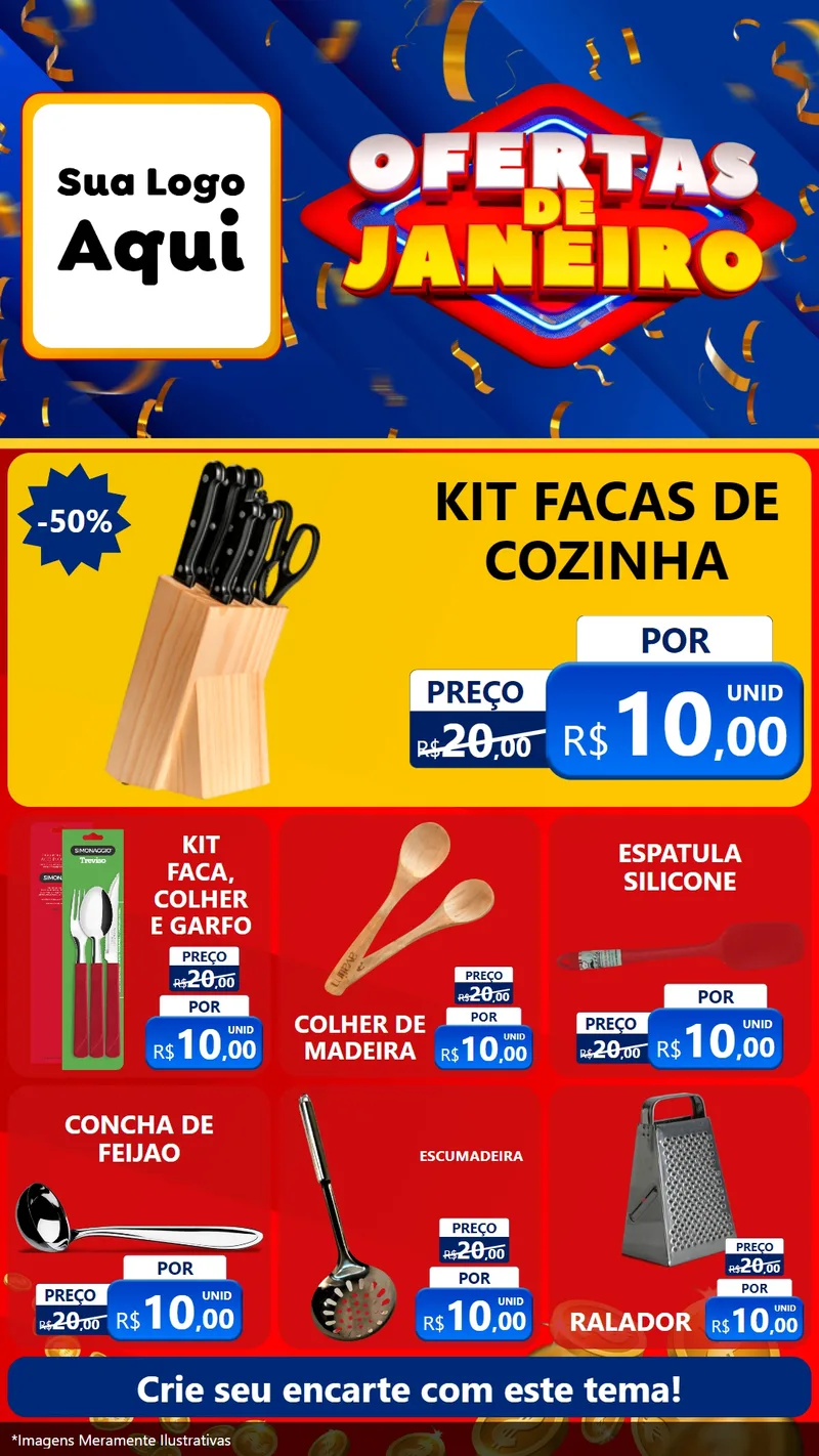 Modelo de Rede Social para Stories com o tema Ofertas de Janeiro para Utilidades Domésticas