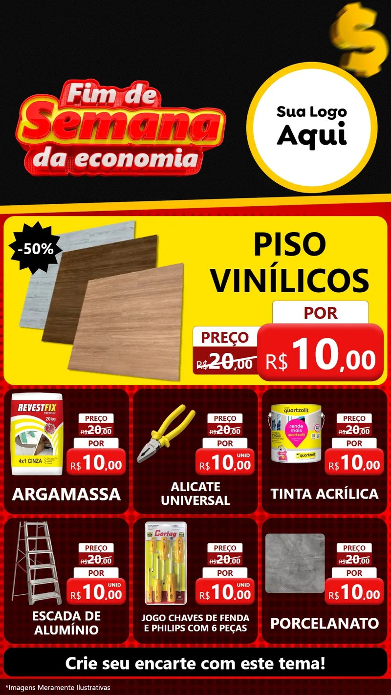 Modelo de Rede Social para Stories com o tema Fim de Semana da Economia para Material para Construção