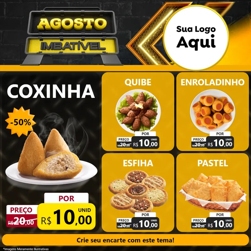 Modelo de Rede Social para Feed Facebook com o tema Agosto Imbatível para Salgadaria