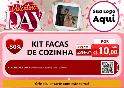 Modelo de Cartaz para Cartaz A4 Horizontal com o tema Valentine's Day para Utilidades Domésticas