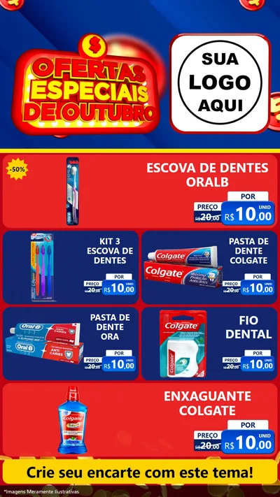 Modelo de TV para TV Vertical com o tema Ofertas Especiais de Outubro para Higiene Pessoal
