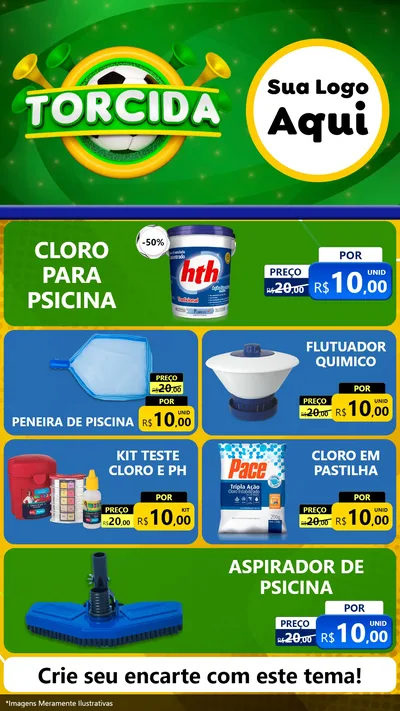 Modelo de TV para TV Vertical com o tema Torcida para Produtos para Piscina