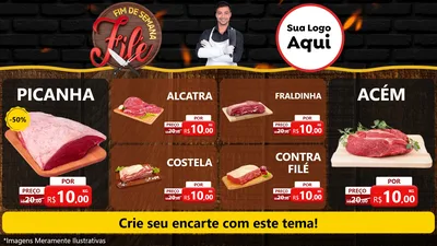 Modelo de TV para TV Horizontal com o tema Fim de Semana Filé para Açougue