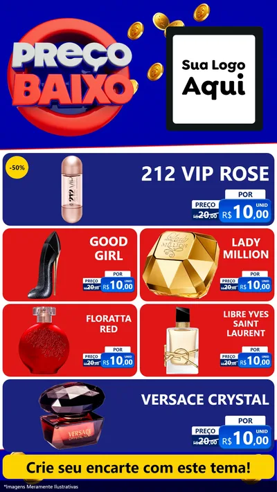 Modelo de TV para TV Vertical com o tema Preço Baixo para Perfumes