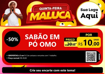 Modelo de Cartaz para Cartaz A4 Horizontal com o tema Quinta-feira Maluca para Produtos de Limpeza