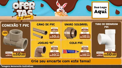 Modelo de TV para TV Horizontal com o tema Ofertas de Páscoa para Tubos e conexões