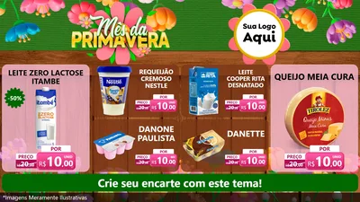Modelo de TV para TV Horizontal com o tema Mês da Primavera para Frios e Laticínios