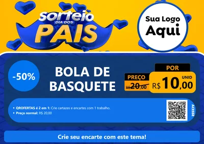 Modelo de Cartaz para Cartaz A4 Horizontal com o tema Sorteio Dia dos Pais para Artigos Esportivos