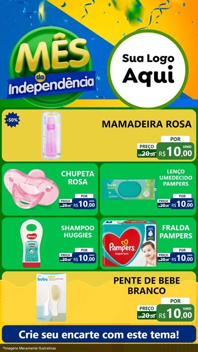 Modelo de TV para TV Vertical com o tema Mês da Independência para Bebês