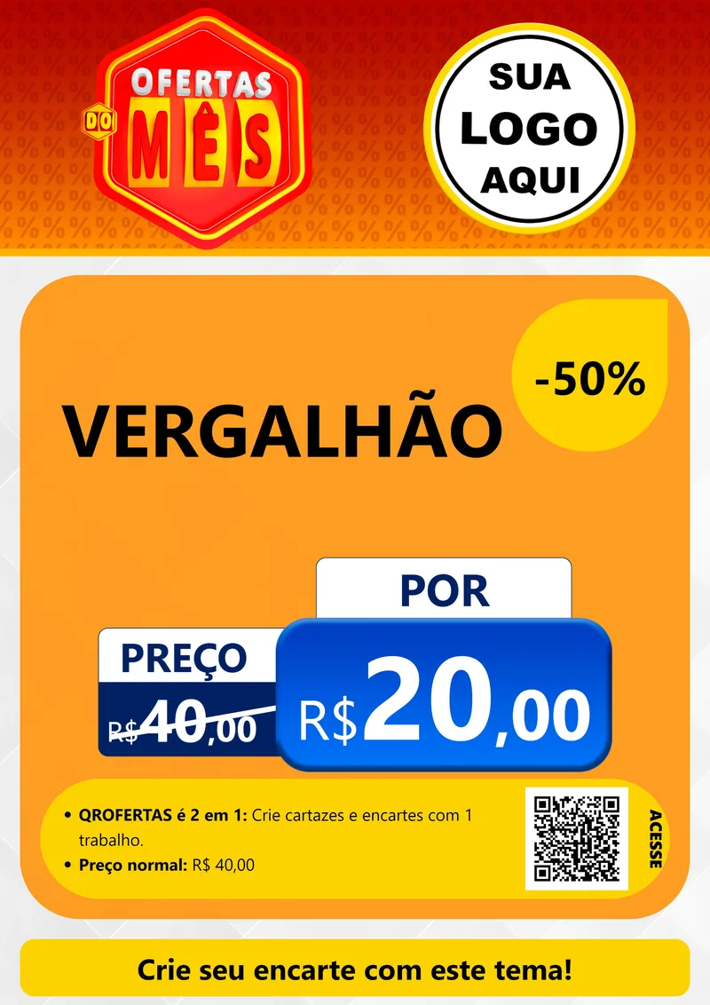 Modelo de Cartaz para Cartaz A4 Vertical com o tema Ofertas do Mês para Ferragens