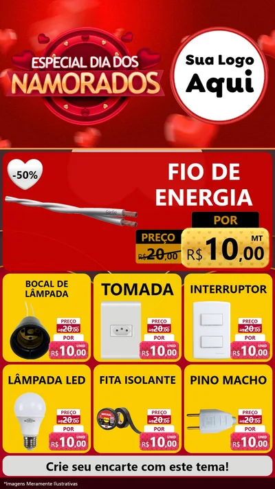 Modelo de Rede Social para Stories com o tema Especial Dia Dos Namorados para Materiais Elétricos