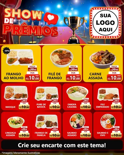 Modelo de Rede Social para Feed Instagram com o tema Show de Prêmios para Restaurante