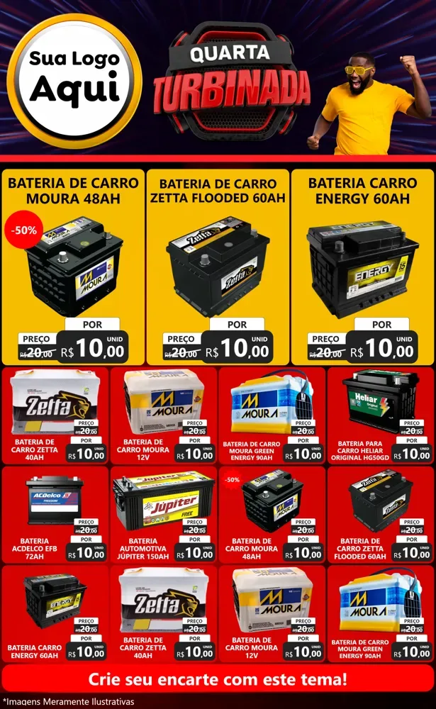 Modelo de Encarte para Encarte Grande com o tema Quarta Turbinada para Baterias Elétricas