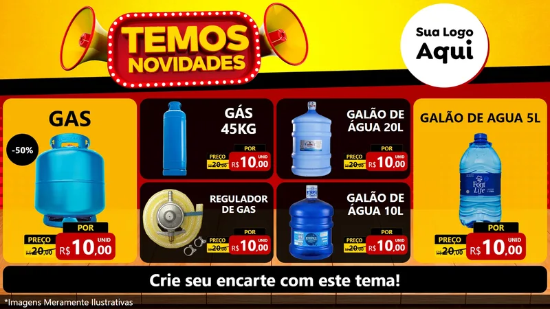 Modelo de TV para TV Horizontal com o tema Temos Novidades para Água e gás