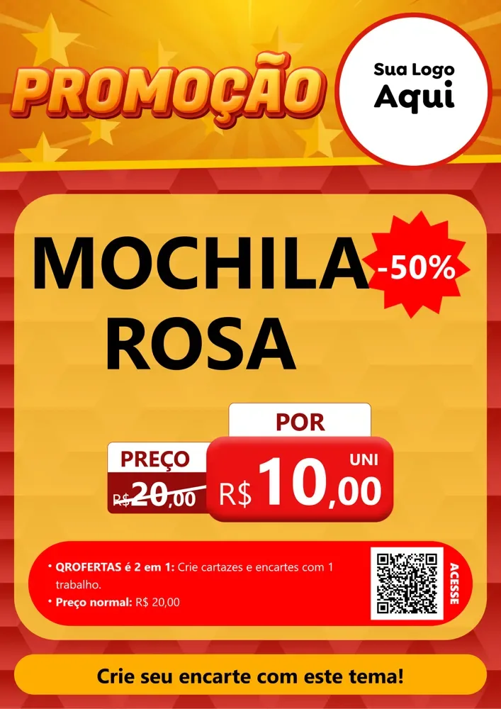 Modelo de Cartaz para Cartaz A4 Vertical com o tema Promoção para Papelaria