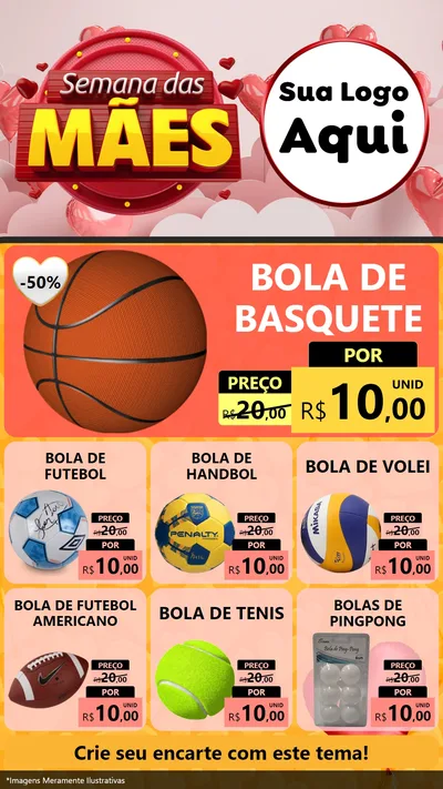Modelo de Rede Social para Stories com o tema Semana das Mães para Artigos Esportivos