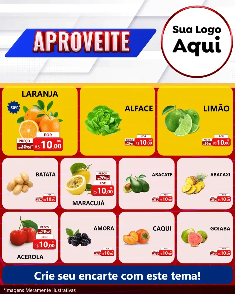 Modelo de Rede Social para Feed Instagram com o tema Aproveite para Hortifrúti