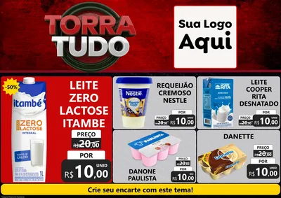 Modelo de Encarte para Encarte A4 Horizontal com o tema Torra Tudo para Frios e Laticínios