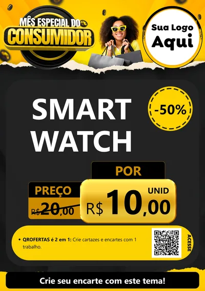 Modelo de Cartaz para Cartaz A4 Vertical com o tema Mês Especial do Consumidor para Informática